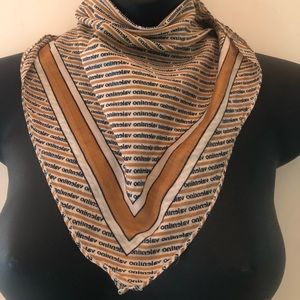 Valentino Vintage square Small Striking Scarf in rich Camel and black